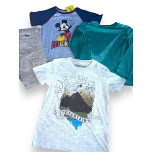 Boys 5T-6 Clothing Lot 4 Piece T Shirt Long Sleeve Jeans Mickey Nike Wrangler